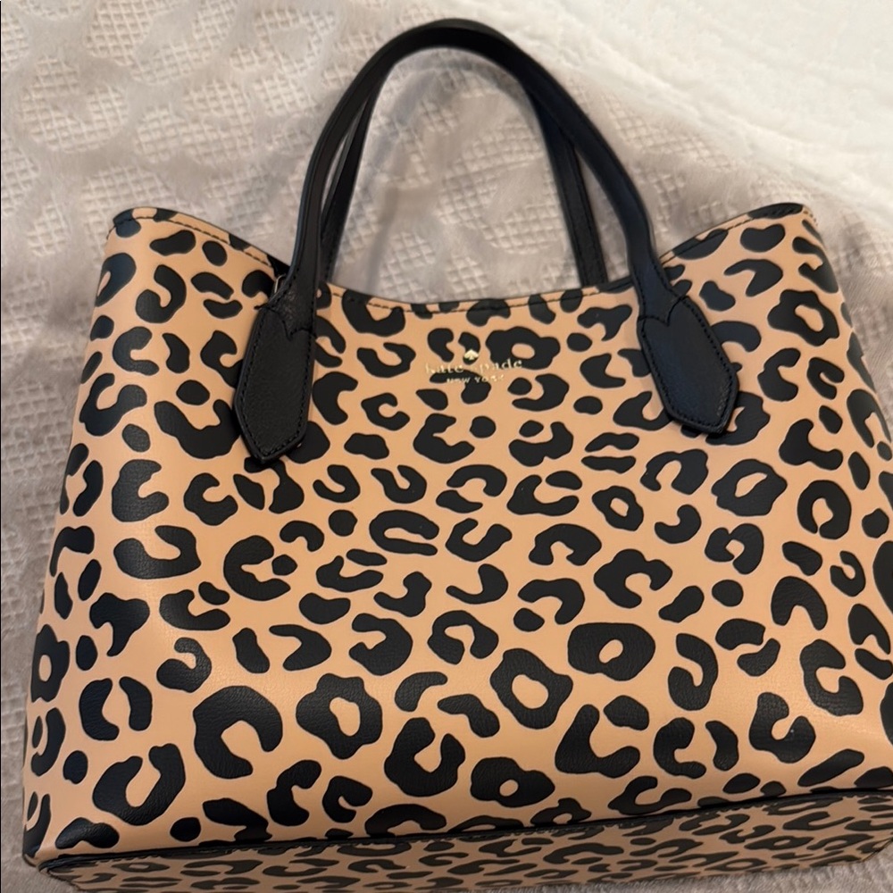 Kate Spade Leopard Print Tote Bag - Black and Tan.